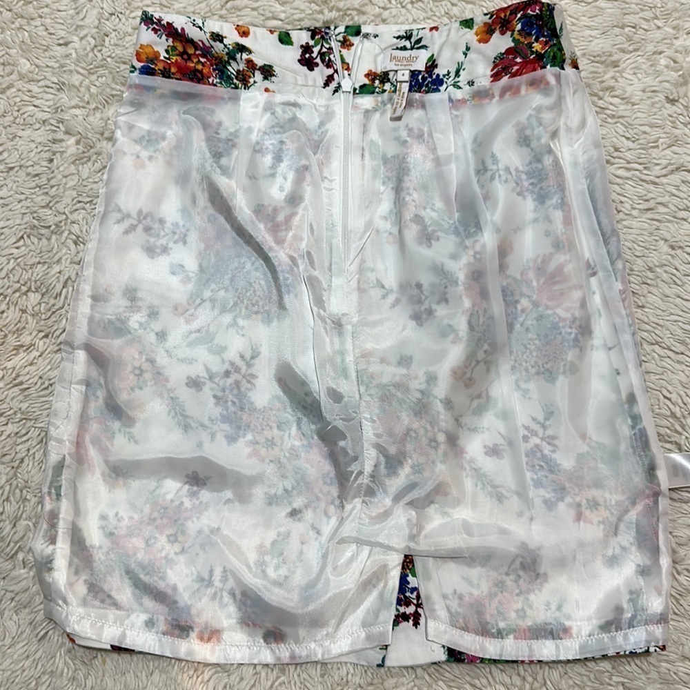 😊Laundry By Shelli Segal Skirt Multicolor Floral Lined Zip Pencil size 4 - Picture 7 of 15